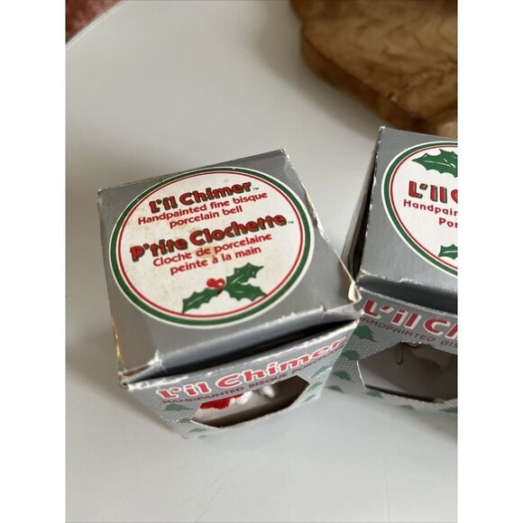 VINTAGE LIL CHIMER BISQUE PORCELAIN CHRISTMAS ORNAMENTS - Picture 6 of 7